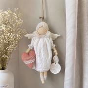 Текстильний янгол на підвісці «Щастя» (авторська робота)