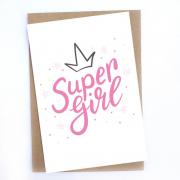 Листівка "Super girl" з крафтовим конвертом