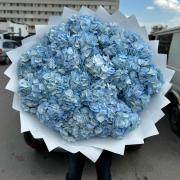 Букет 29 голубых гортензий