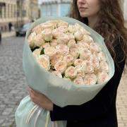 Букет 25 кремовых роз Софи
