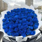 Букет 101 синяя роза