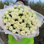 Букет из белых пионовидных роз Сноу Ворлд, 15 шт