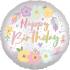 Кулька фольгована "HAPPY BIRTHDAY", квіти