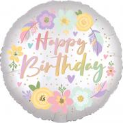 Кулька фольгована "HAPPY BIRTHDAY", квіти