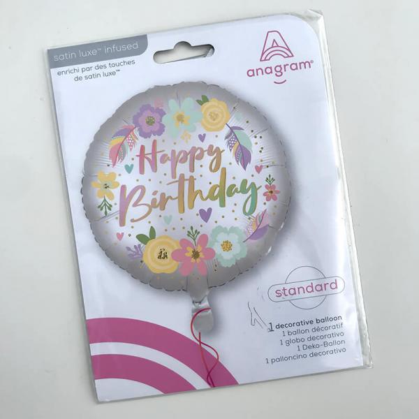 Кулька фольгована "HAPPY BIRTHDAY", квіти