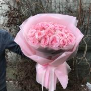Букет з 25 рожевих піоноподібних троянд Pink O′Hara