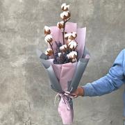 Букет из натурального хлопка и лаванды