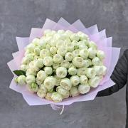 Букет белых пионовидных роз Сноу Ворлд, 15 шт