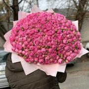 Букет 75 розовых пионовидных роз Мисти Бабблз