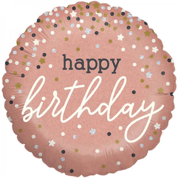 Шар фольгированный "Happy Birthday", 46 см