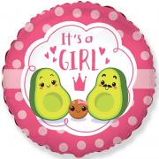 Куля фольгована "It's a girl", 46 см