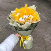 Букет з натуральної бавовни та колосків