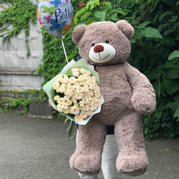 М'яка іграшка Ведмедик капучино, 130 см
