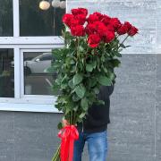 Букет из 25 красных роз, 150 см