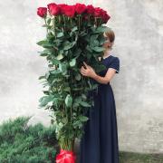 Букет 51 красная длинная роза, 180 см